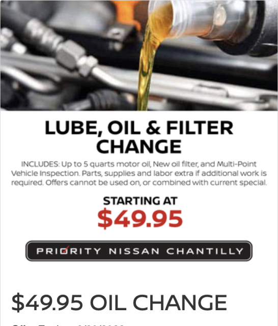 LUBE, OIL & FILTER CHANGE